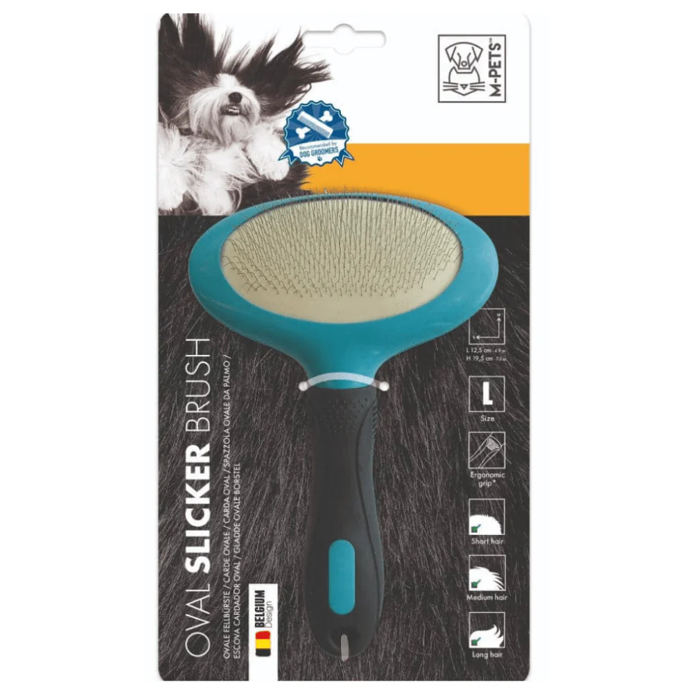 M Pets Oval Slicker Brush for Dogs and Cats - Image 2
