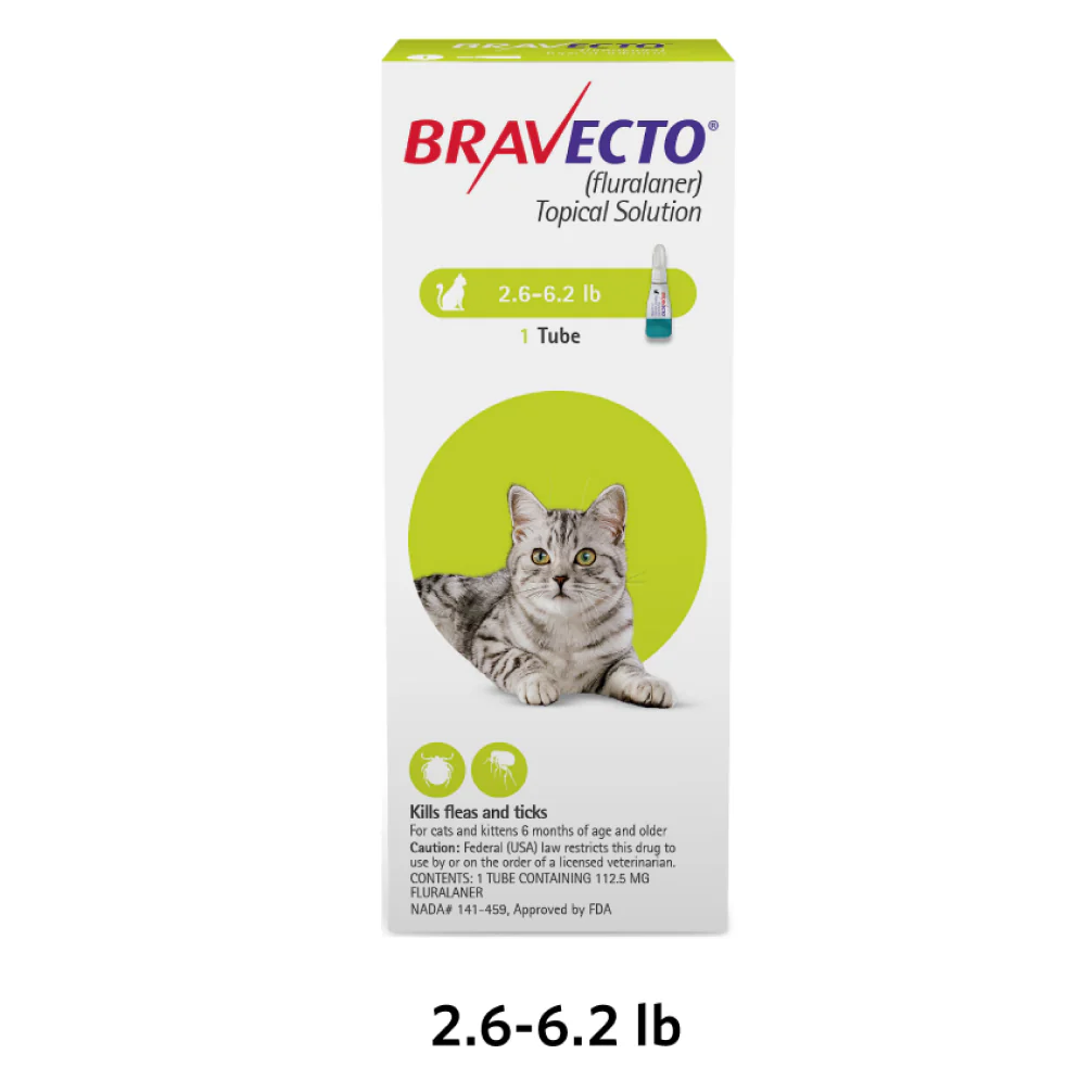 MSD Animal Health Bravecto 112.5mg (Fluralaner) Spot On Solution for Small Cats & Kittens (1 tube) - Image 4