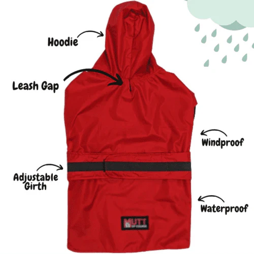 Mutt of Course Raincoat For Dogs (Red) - Image 3