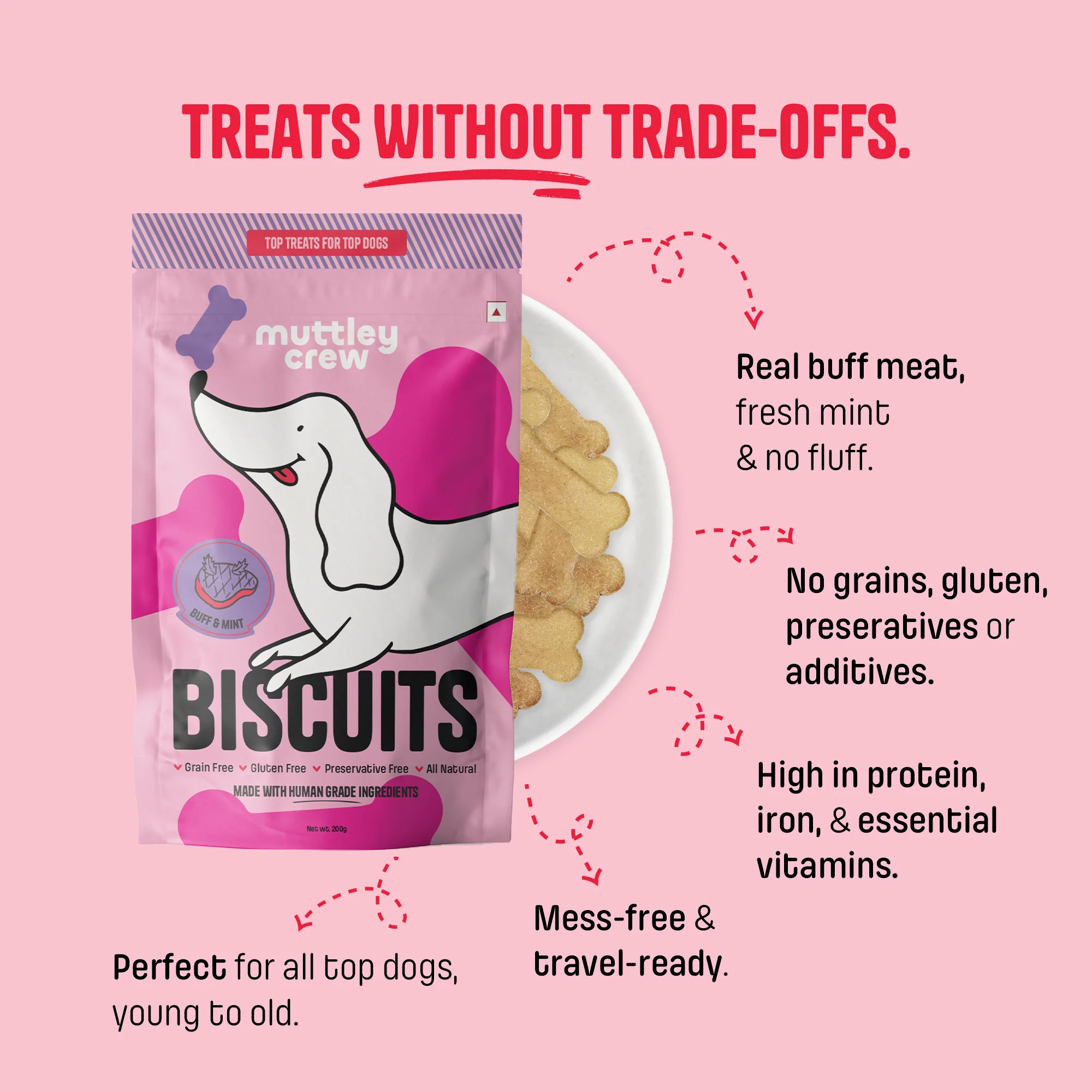 Muttley Crew Buff and Mint Biscuits Dog Treats - Image 2