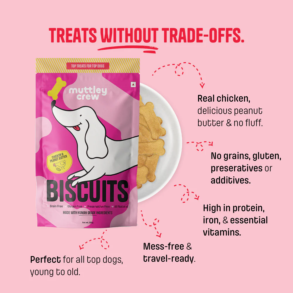 Muttley Crew Chicken and Peanut Butter Biscuits Dog Treats - Image 3