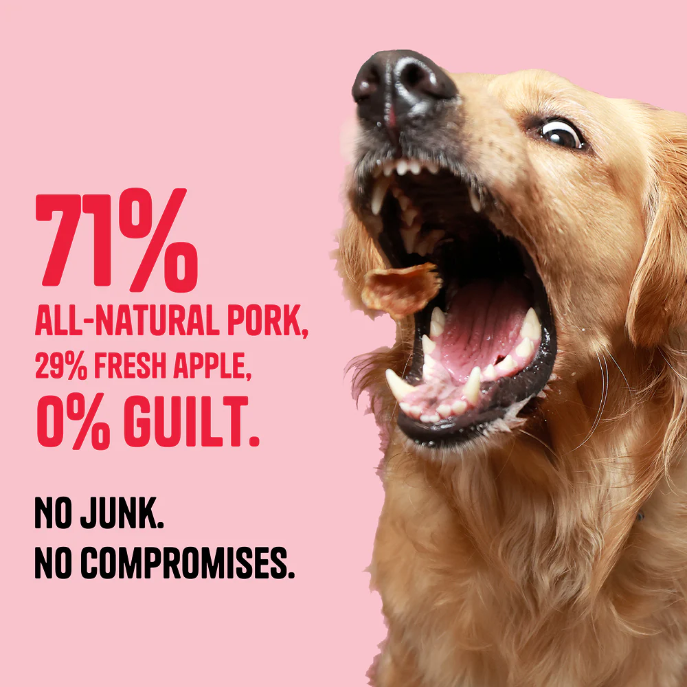 Muttley Crew Porky and Apple Jerky Dog Treats - Image 2