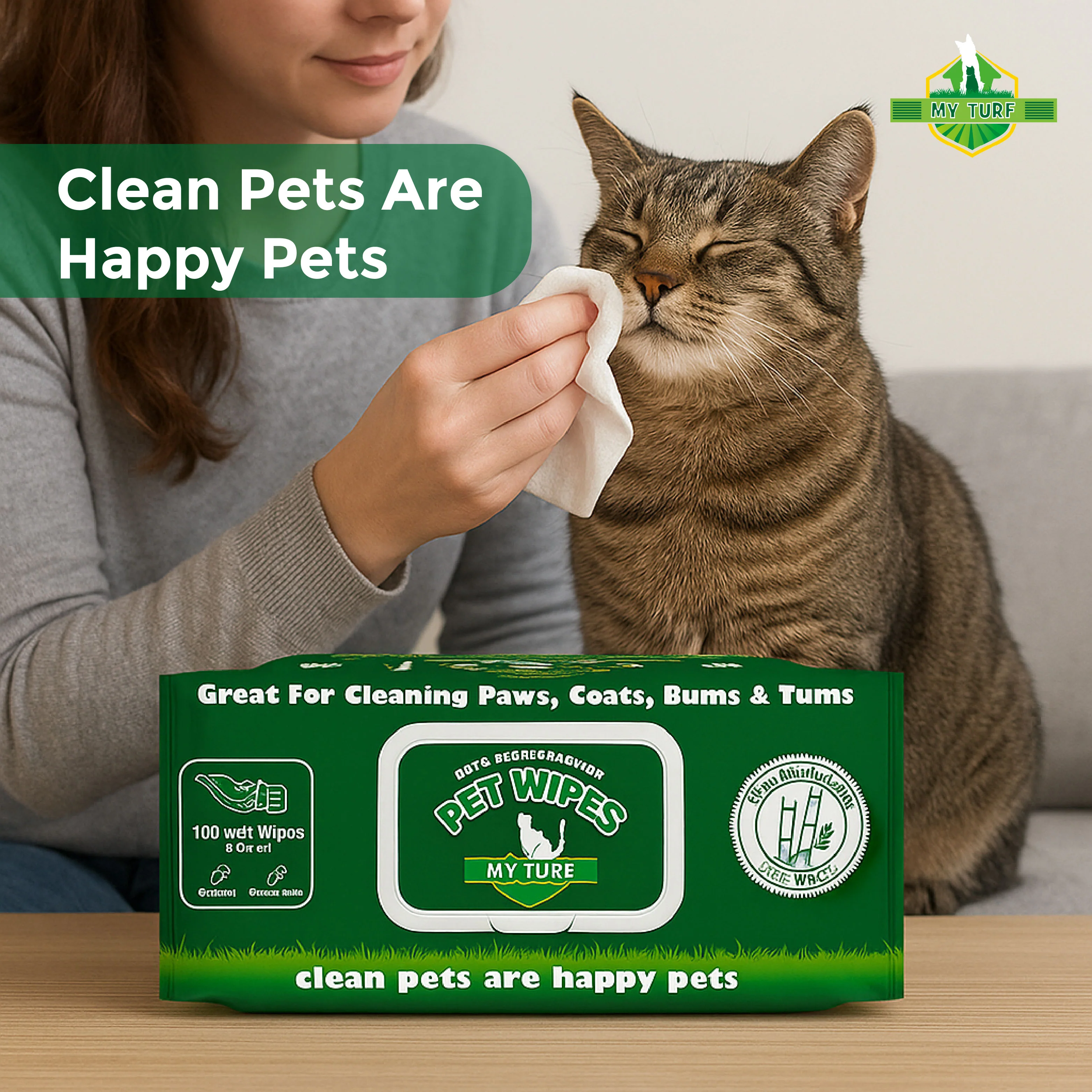 My Turf Bio Bamboo Fiber Wipes for Dogs and Cats - Image 5