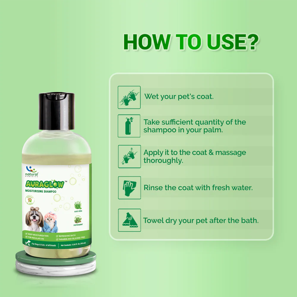 Natural Remedies Auraglow Moisturizing Shampoo for Dogs and Cats - Image 8