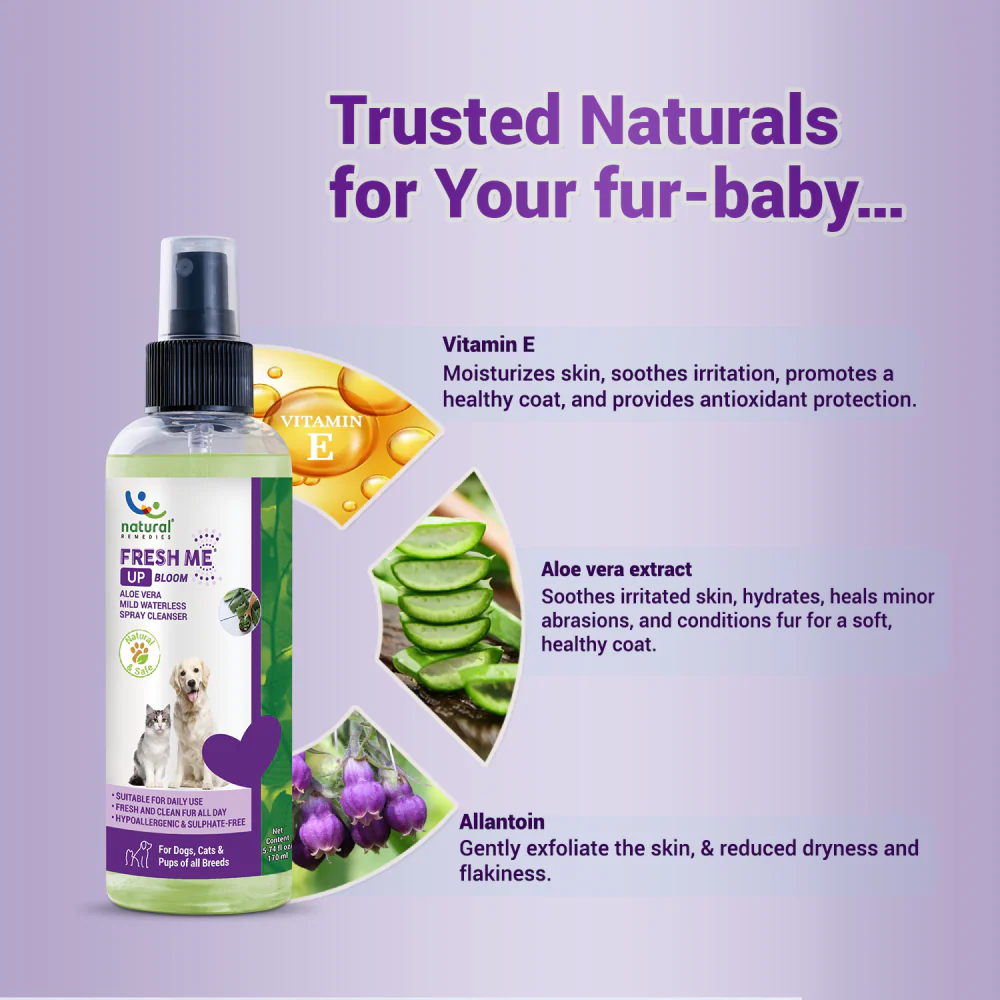 Natural Remedies Fresh Me Up Bloom Aloevera Cleanser for Dogs and Cats - Image 4