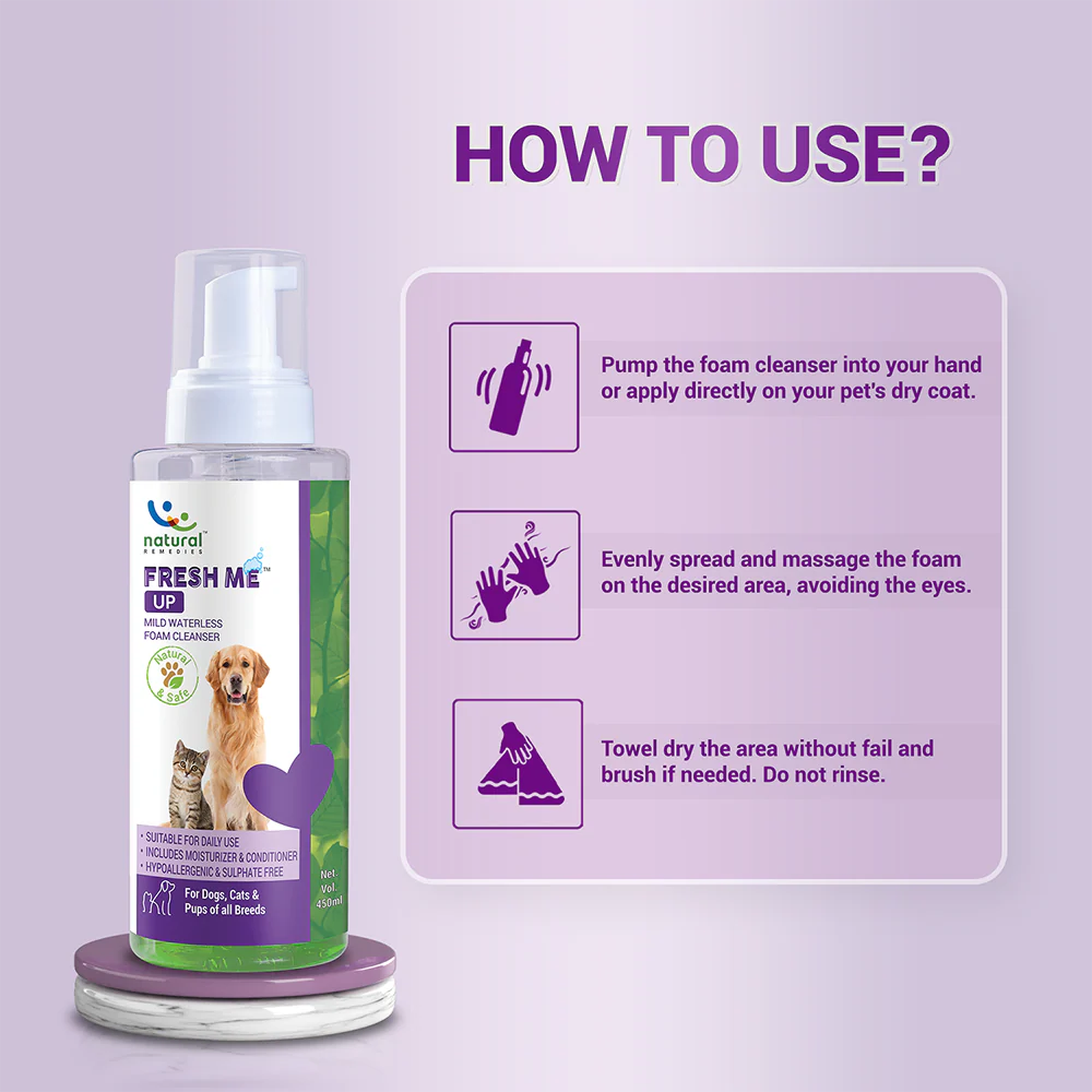 Natural Remedies Fresh Me Up Waterless Dry Shampoo for Dogs and Cats - Image 5