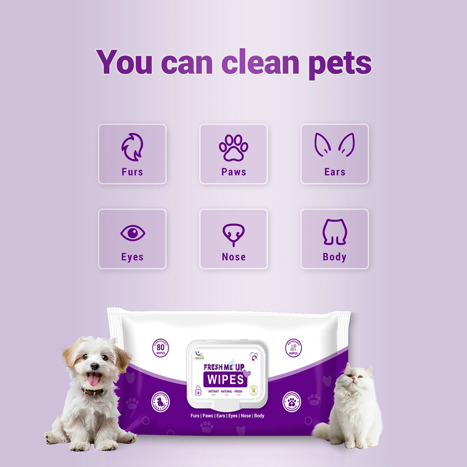 Natural Remedies Fresh Me Up Aloe Vera Wipes for Dogs & Cats - Image 2