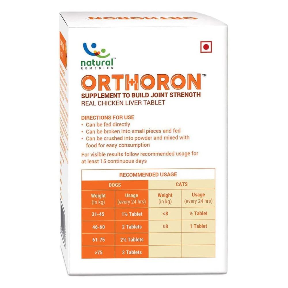 Natural Remedies Orthoron Joint Supplement Tablets for Dogs and Cats - Image 4