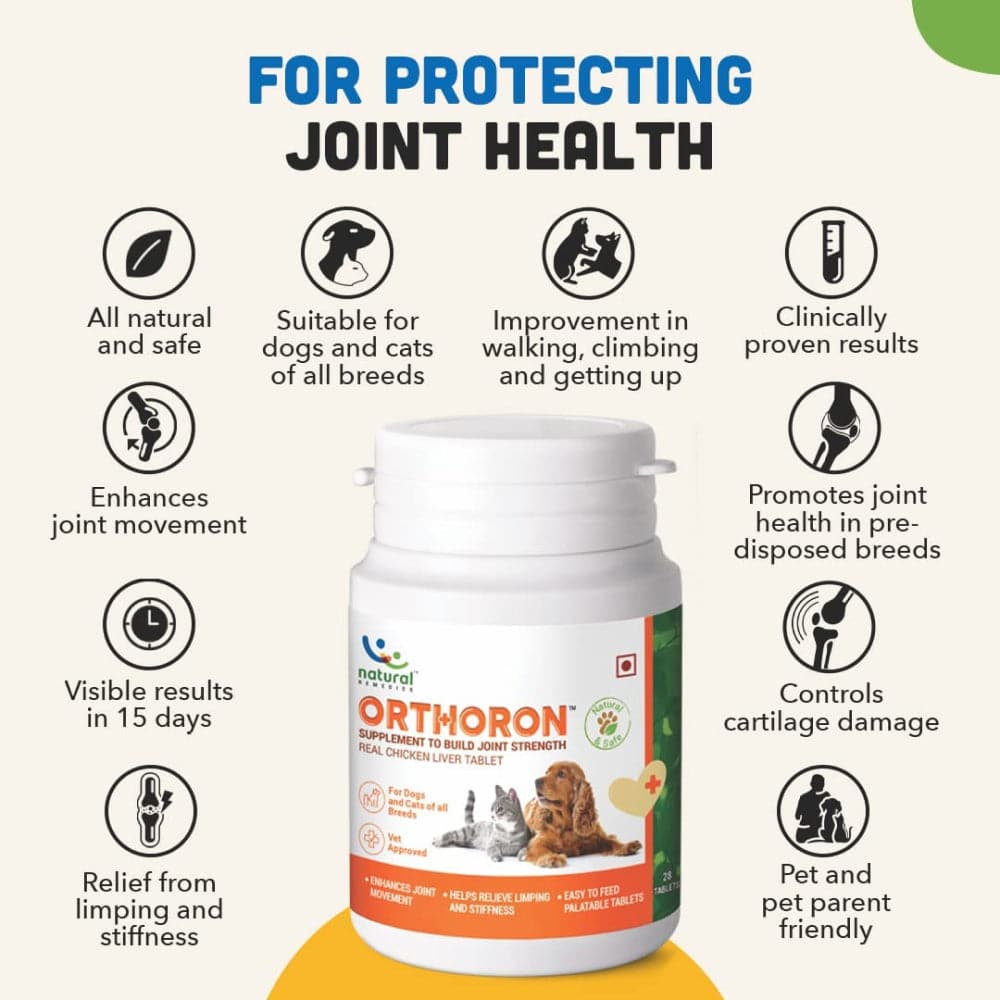 Natural Remedies Orthoron Joint Supplement Tablets for Dogs and Cats - Image 6
