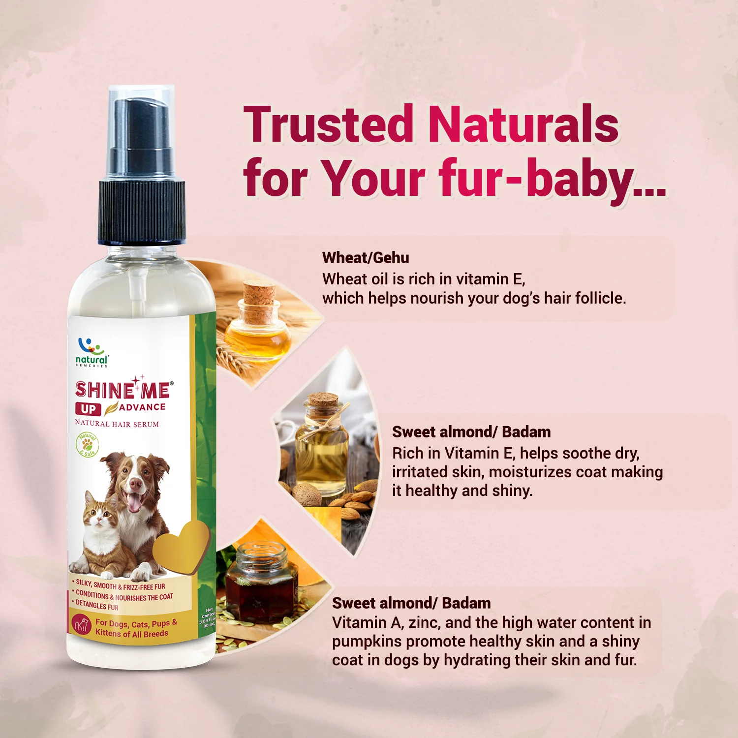 Natural Remedies Shine Me Up Advanced Hair Serum for Dogs and Cats - Image 3