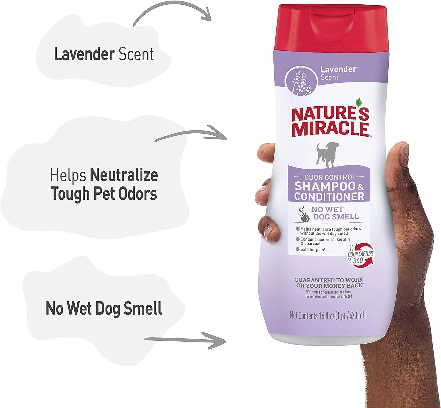 Nature’s Miracle Lavender Scented Charcoal Odor Control Shampoo and Conditioner for Dogs - Image 3