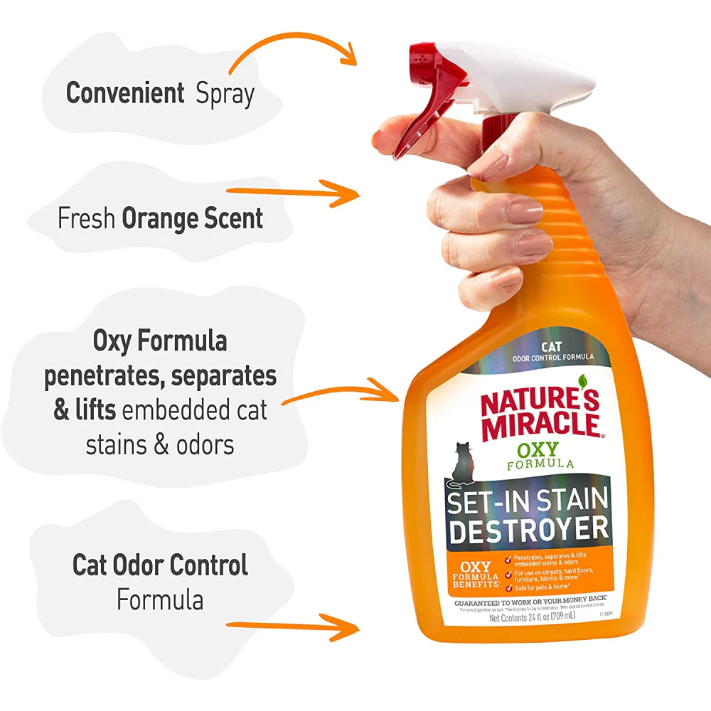 Nature’s Miracle Orange Oxy Stain and Odor Remover for Cats - Image 4