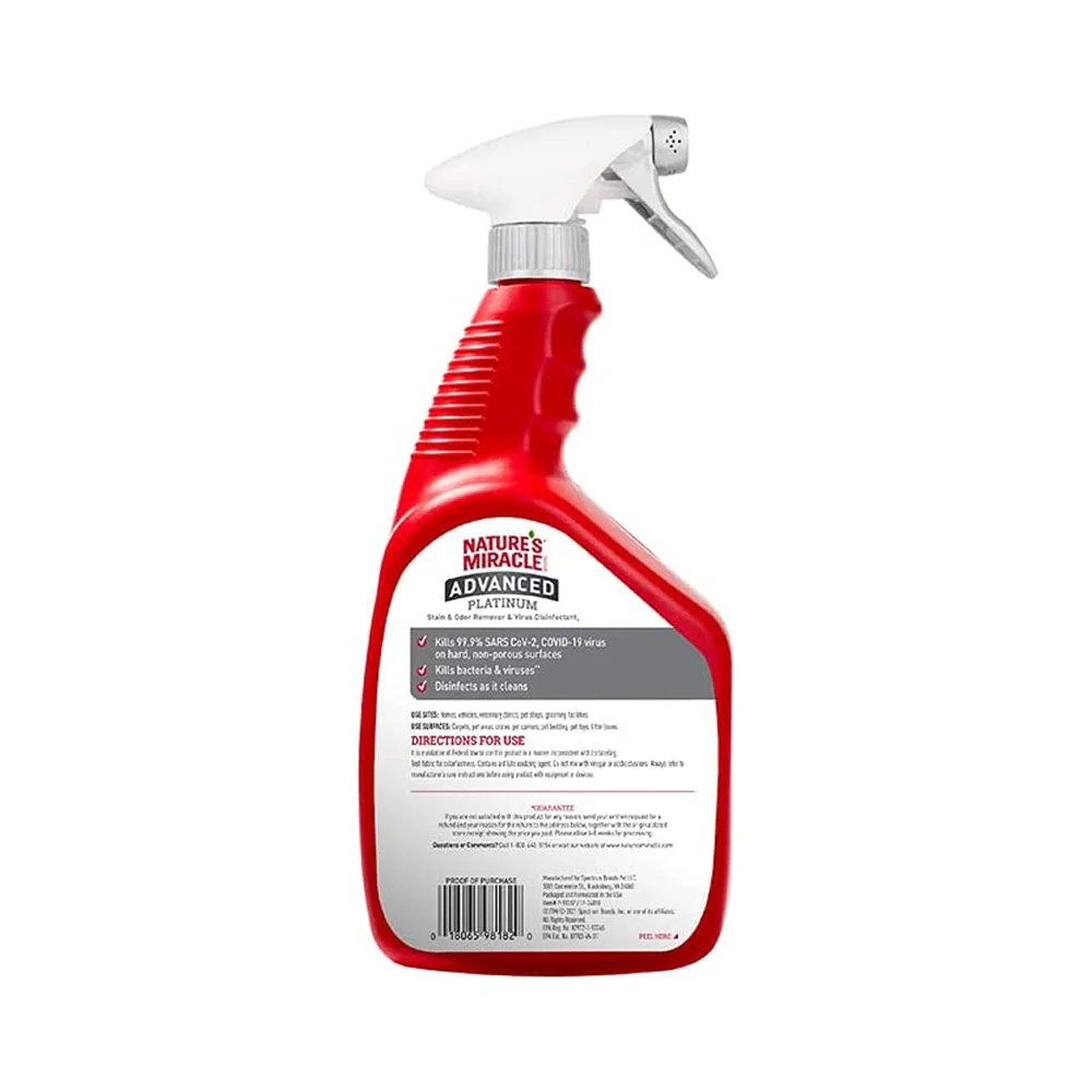 Nature's Miracle JFC Fresh Scented Advanced Platinum Stain and Odor Remover and Virus Disinfectant for Cats - Image 4