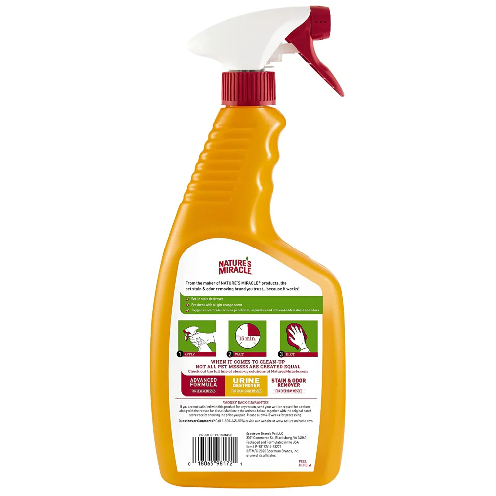 Nature's Miracle Orange Oxy Stain and Odor Remover for Dogs - Image 2