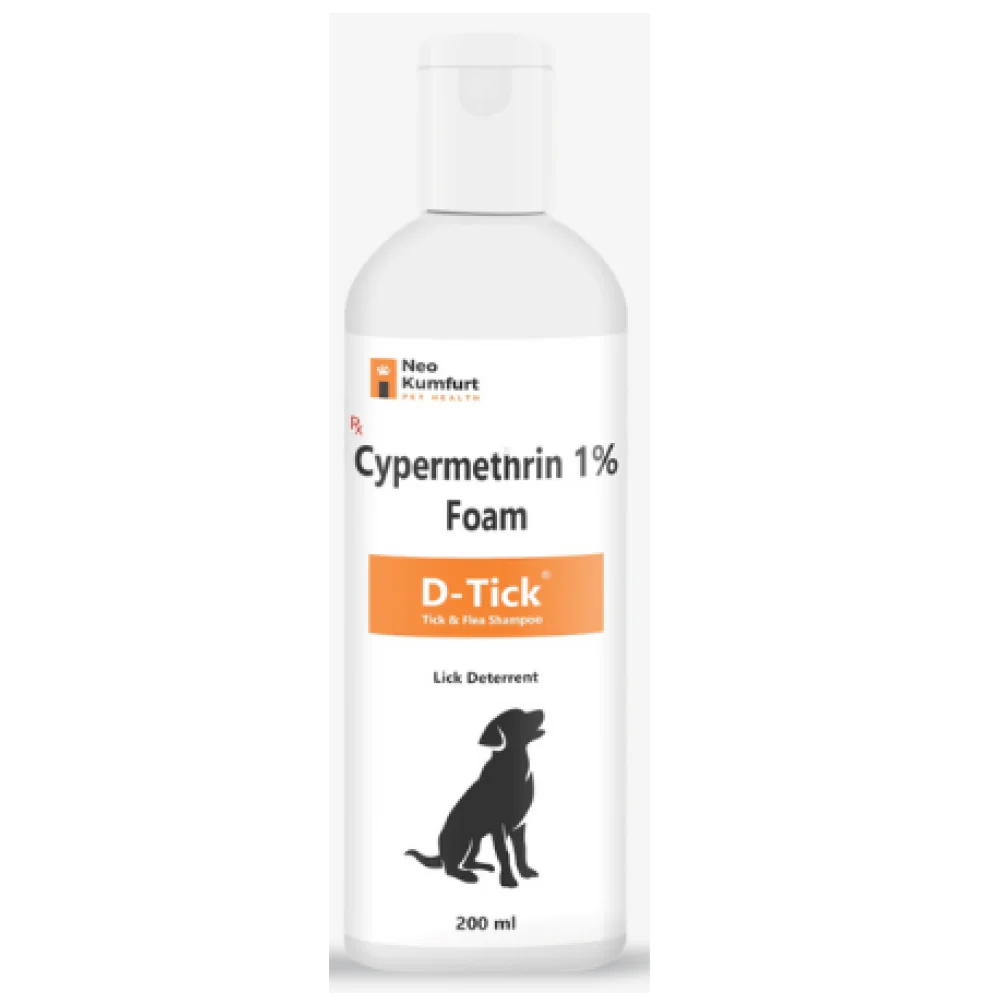 Neo Kumfurt D Tick (Cypermethrin) Tick & Flea Shampoo for Dogs (200ml) - Image 2