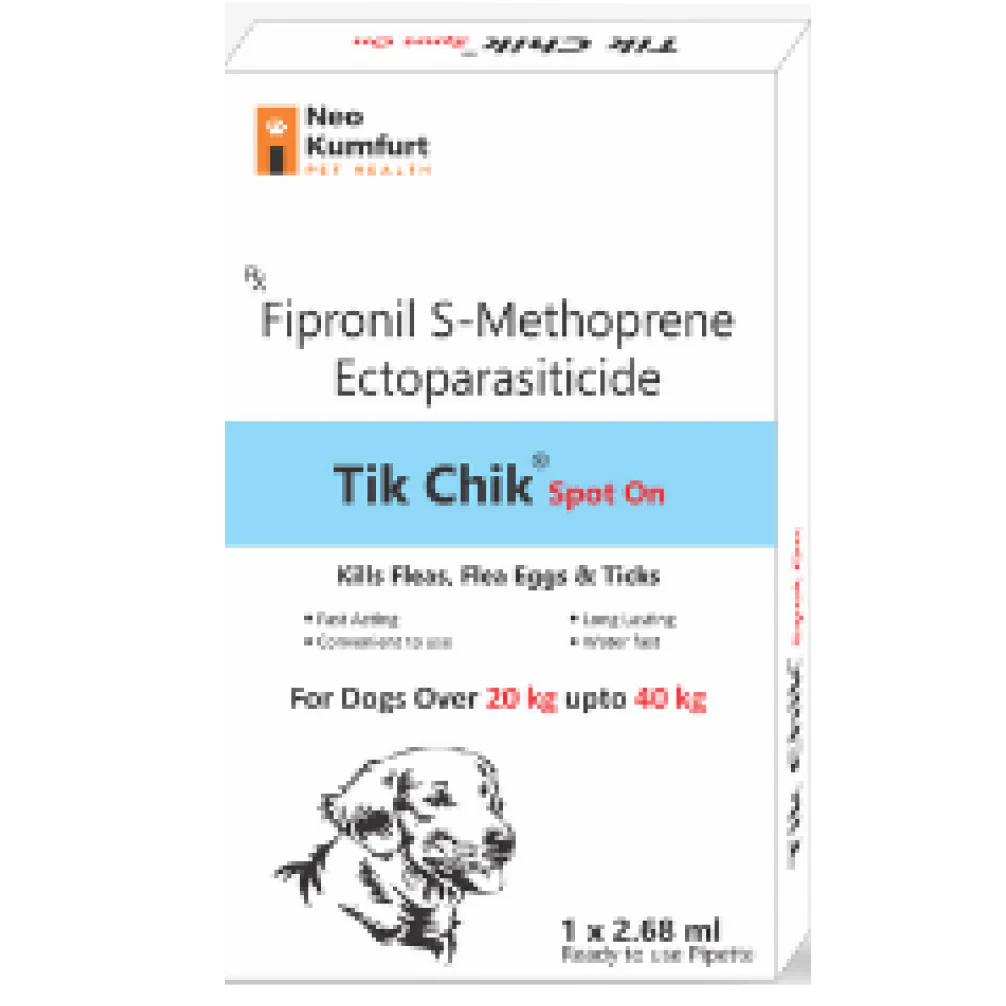 Neo Kumfurt Tik Chik Anti-tick & flea Spot On for Dogs (20-40kg)