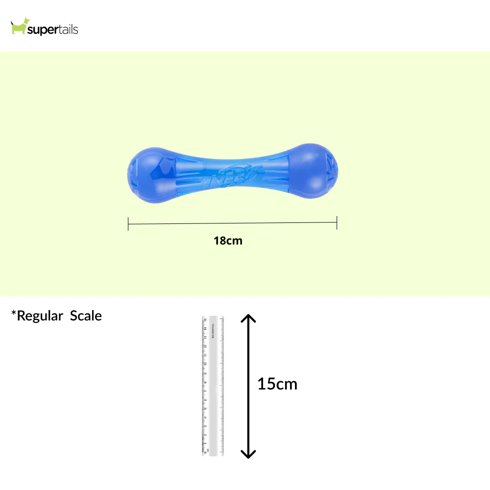 Nerf Bash Ultra Tough TPR Bone Toy for Dogs (Blue) - Image 2