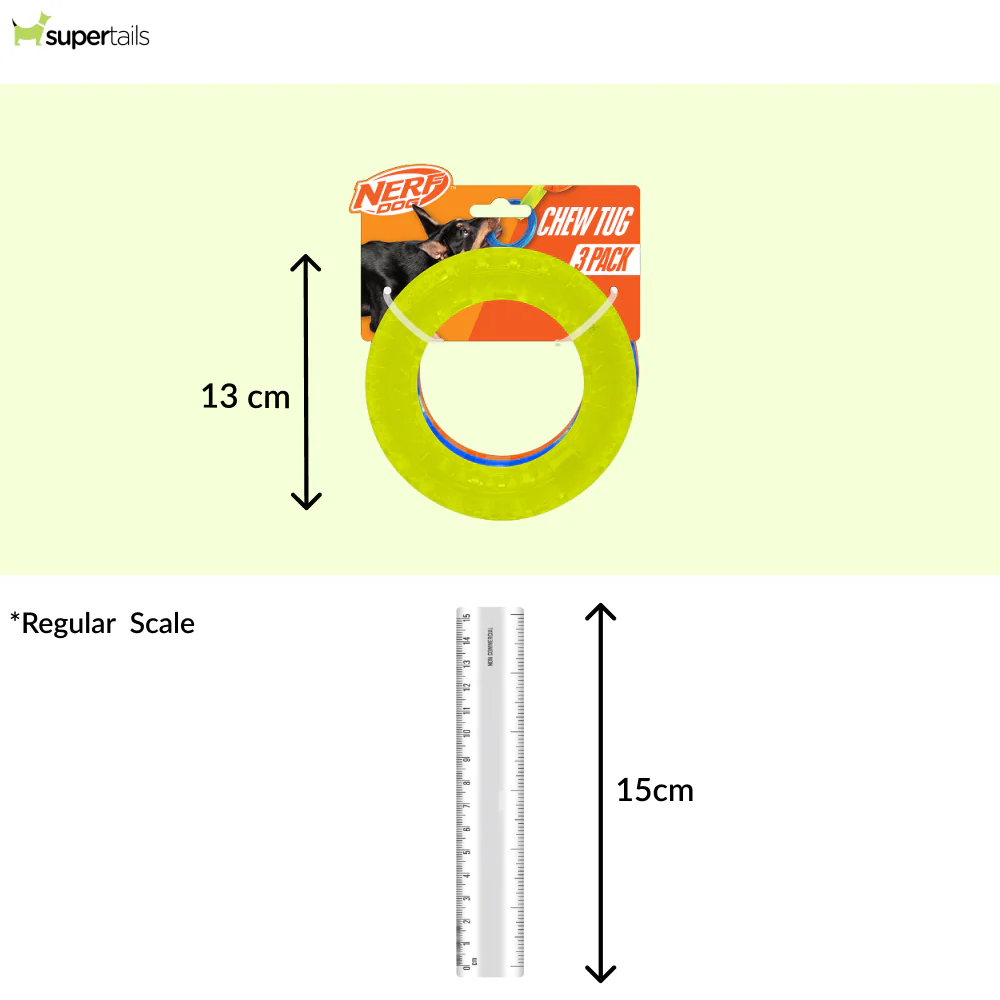Nerf Dog EXO Translucent Spike 3 Rings Toy for Dogs (Blue/Green/Orange) - Image 2