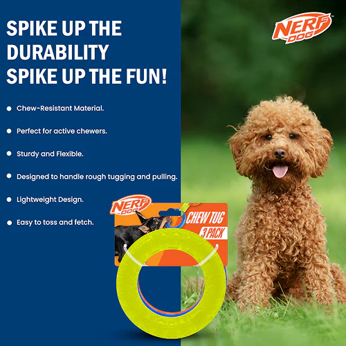 Nerf Dog EXO Translucent Spike 3 Rings Toy for Dogs (Blue/Green/Orange) - Image 4