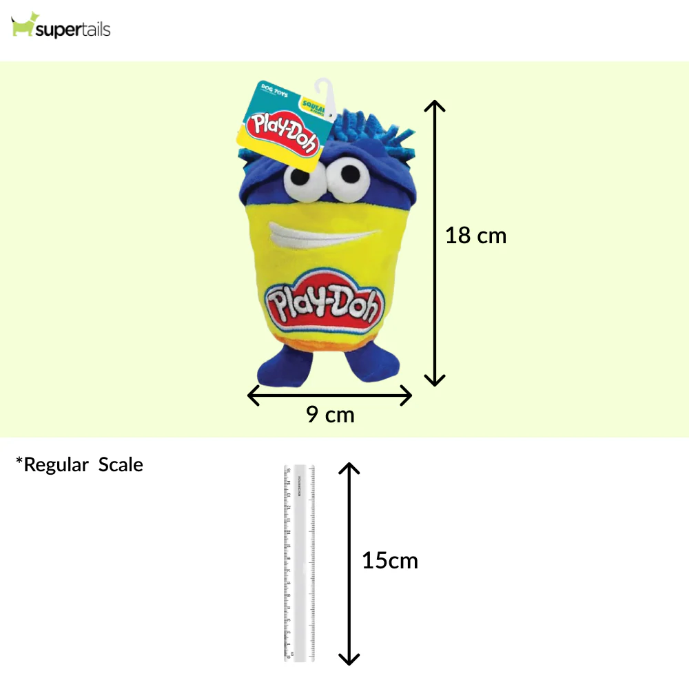 Nerf Dog Hasbro Squeak and Crinkle Plush Toy for Dogs (Yellow/Blue) - Image 2