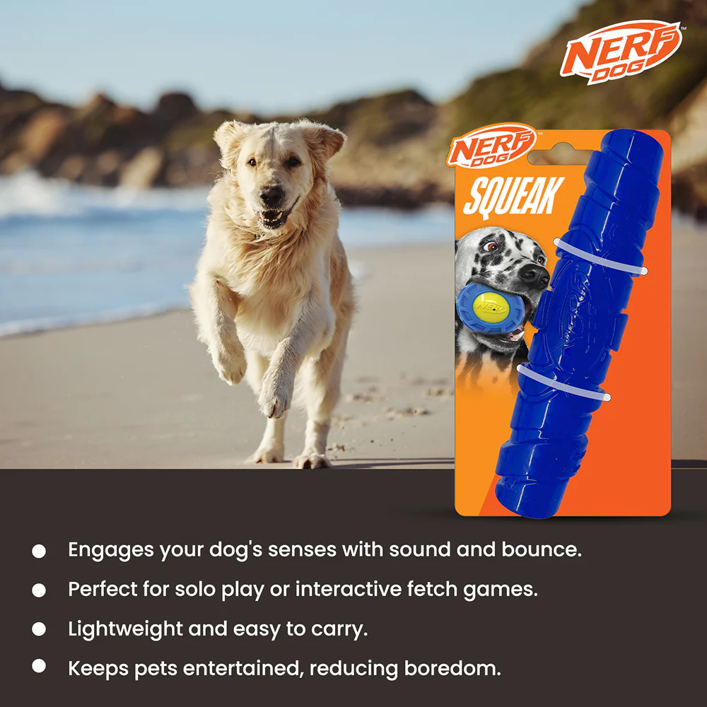 Nerf Dog Squeak Stick Toy for Dogs (Blue) - Image 7