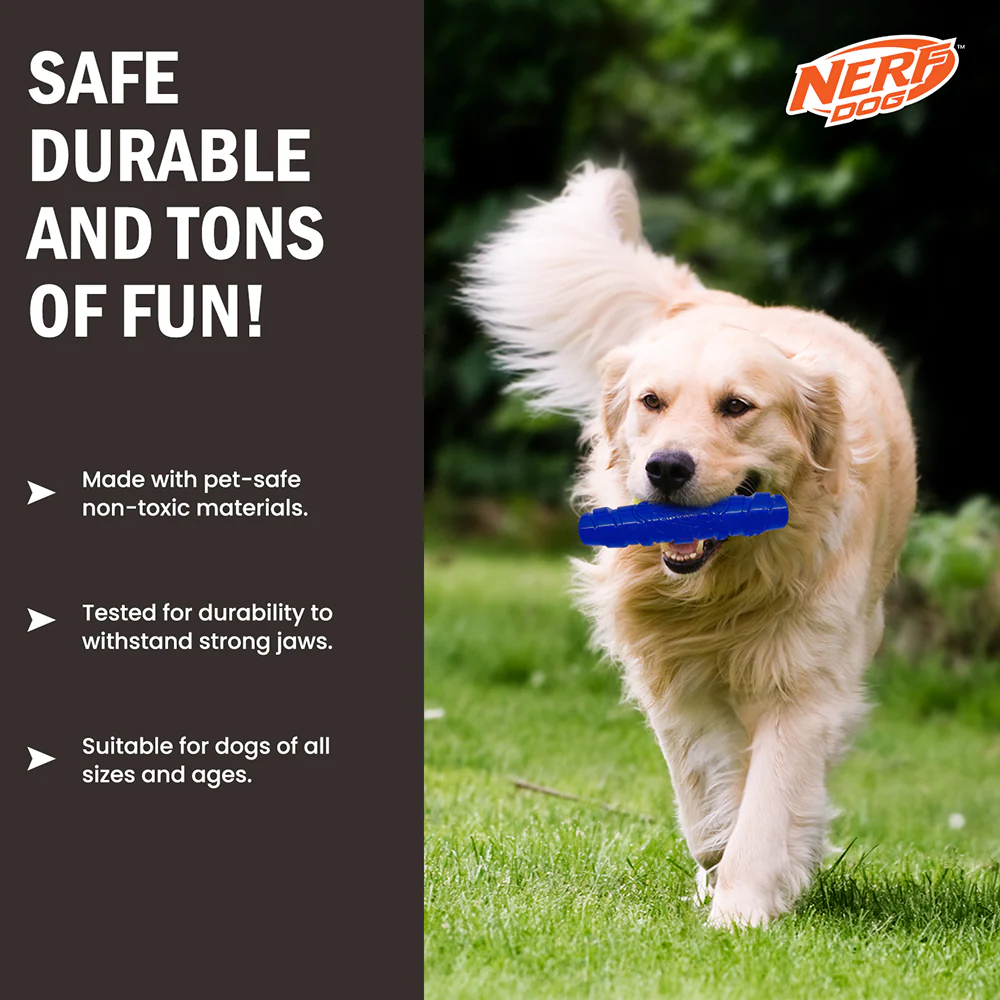Nerf Dog Squeak Stick Toy for Dogs (Blue) - Image 8