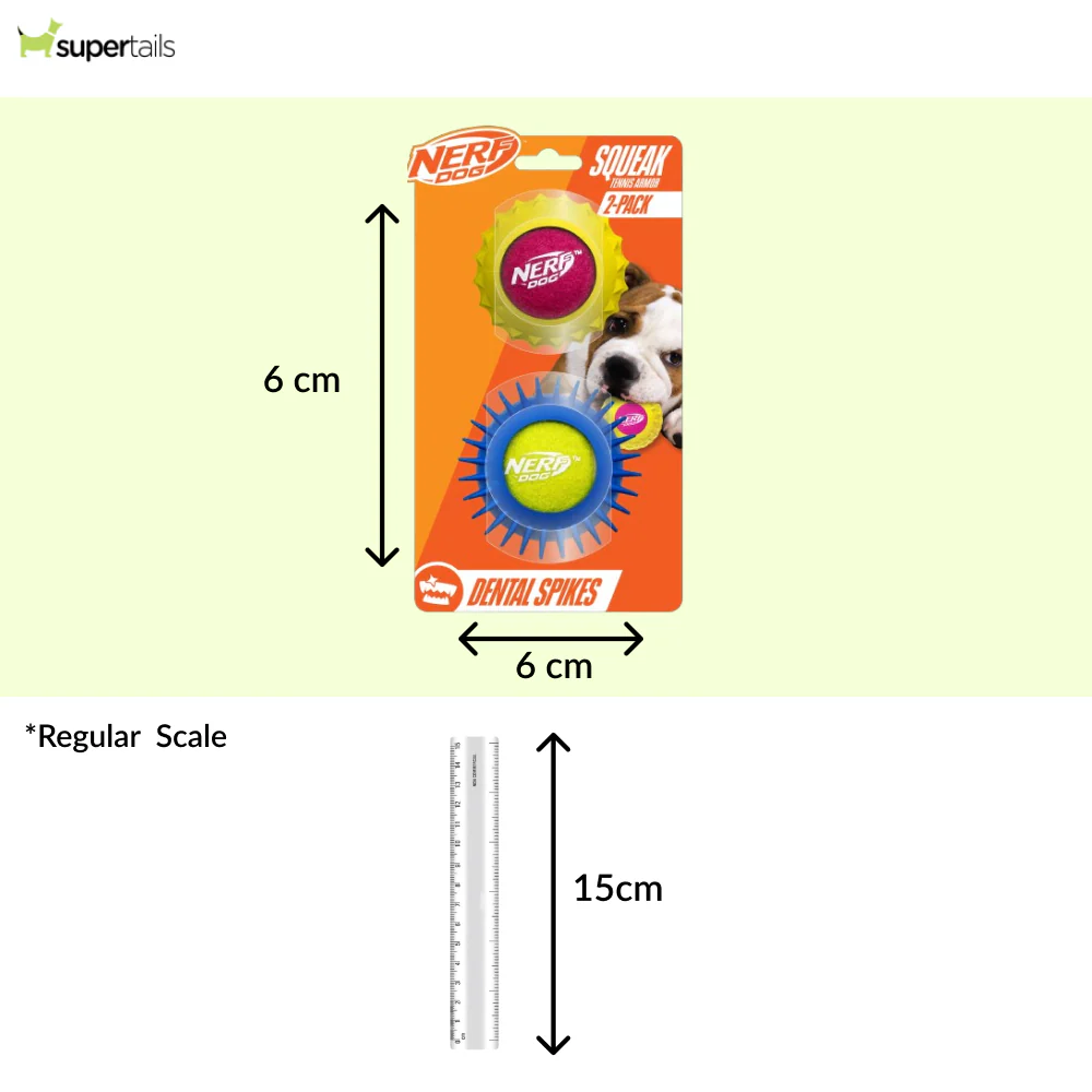 Nerf Dog Set of 2 Durable Squeaky Tennis Balls for Dogs - Image 2
