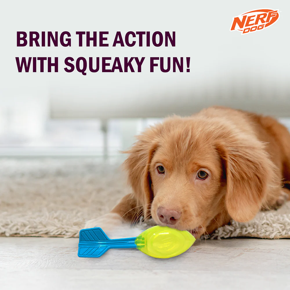 Nerf Dog Squeak Vortex Chew Toy for Dogs (Blue/Green) - Image 4