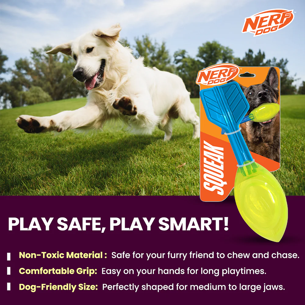 Nerf Dog Squeak Vortex Chew Toy for Dogs (Blue/Green) - Image 7