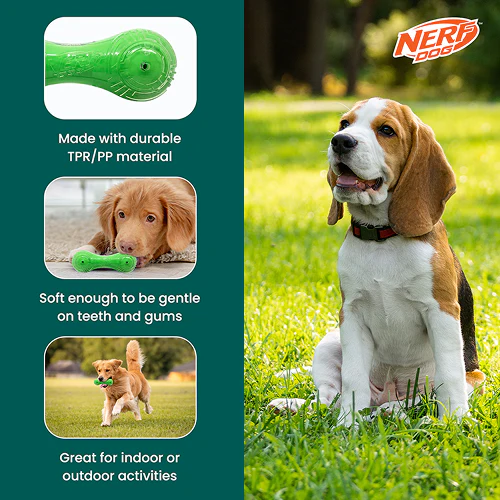 Nerf Dog Super Scent Meat Barbell Interactive Toy for Dogs (Green) - Image 5