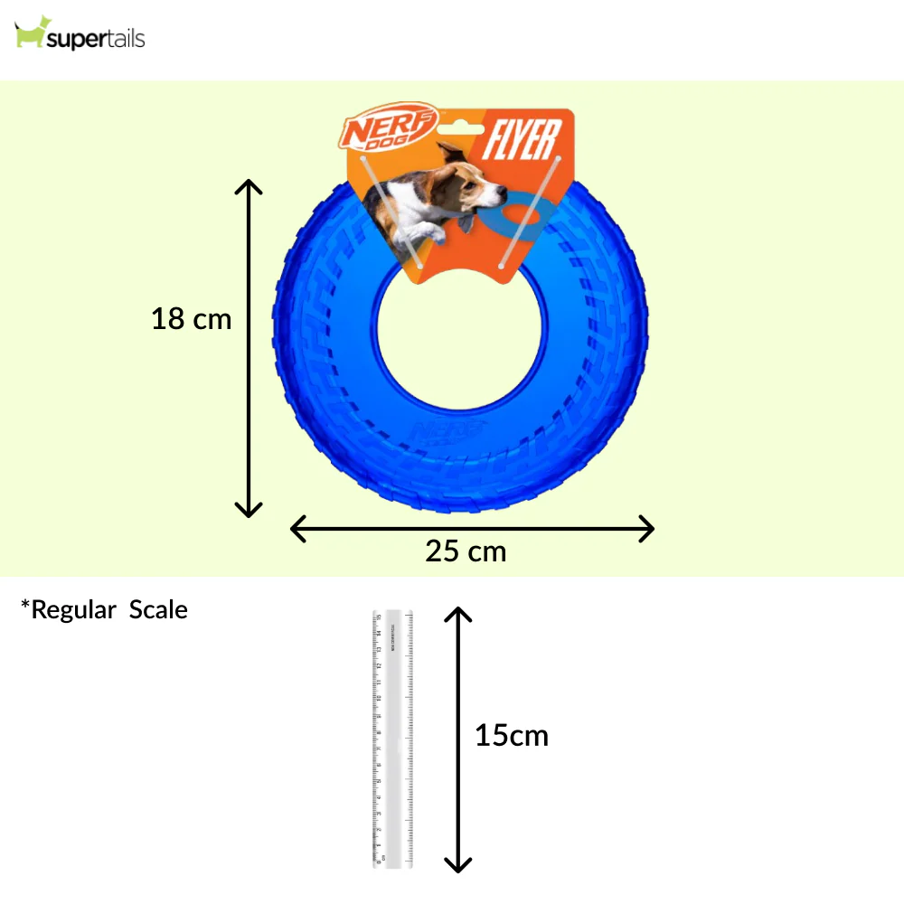 Nerf Dog Translucent Tire Flyer TPR Toy for Dogs (Blue) - Image 2