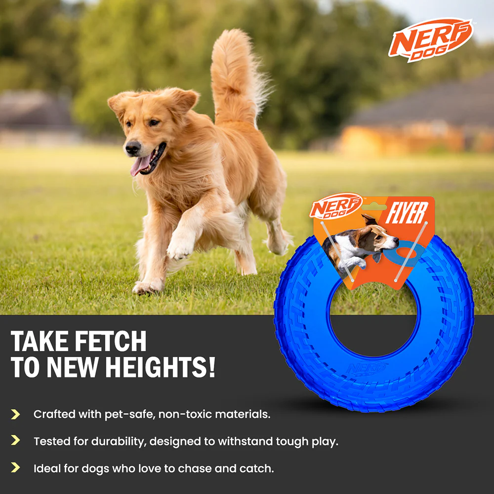Nerf Dog Translucent Tire Flyer TPR Toy for Dogs (Blue) - Image 8