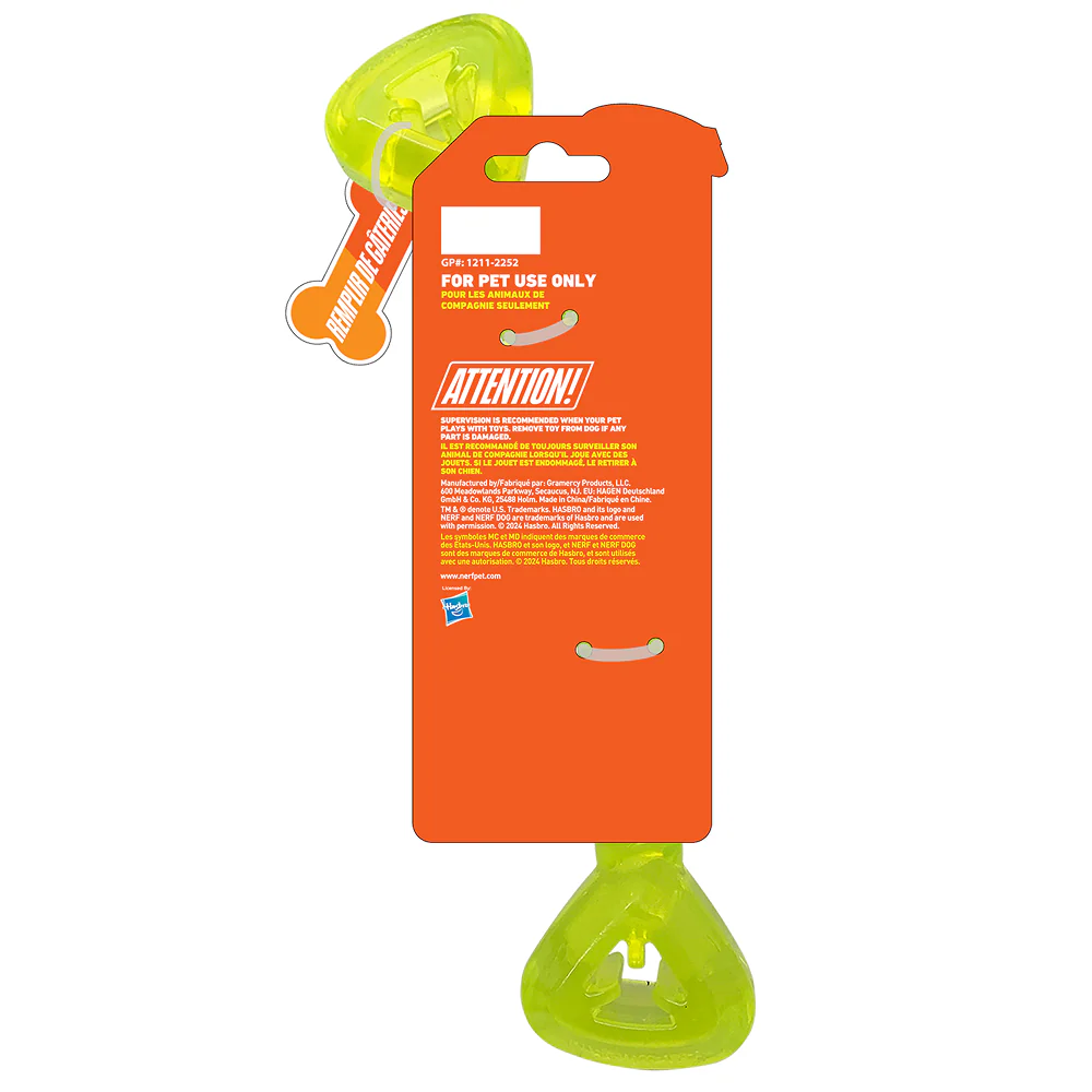 Nerf Dog Bone Tug Interactive Treat Dispenser Toy for Dogs (Green) - Image 3