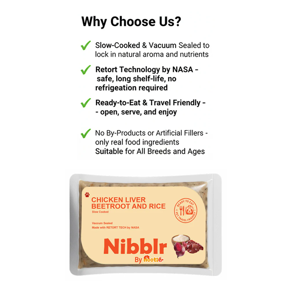 Nibblr By Nootie Wholesome Chicken Liver Beetroot & Rice Ready to Eat Meal Dog Wet Food - Image 6