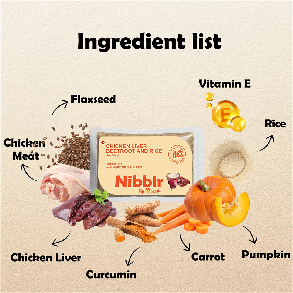 Nibblr By Nootie Wholesome Chicken Liver Beetroot & Rice Ready to Eat Meal Dog Wet Food - Image 7