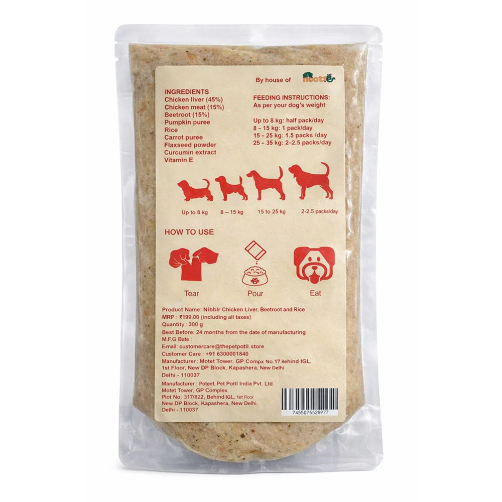 Nibblr By Nootie Wholesome Chicken Liver Beetroot & Rice Ready to Eat Meal Dog Wet Food - Image 9