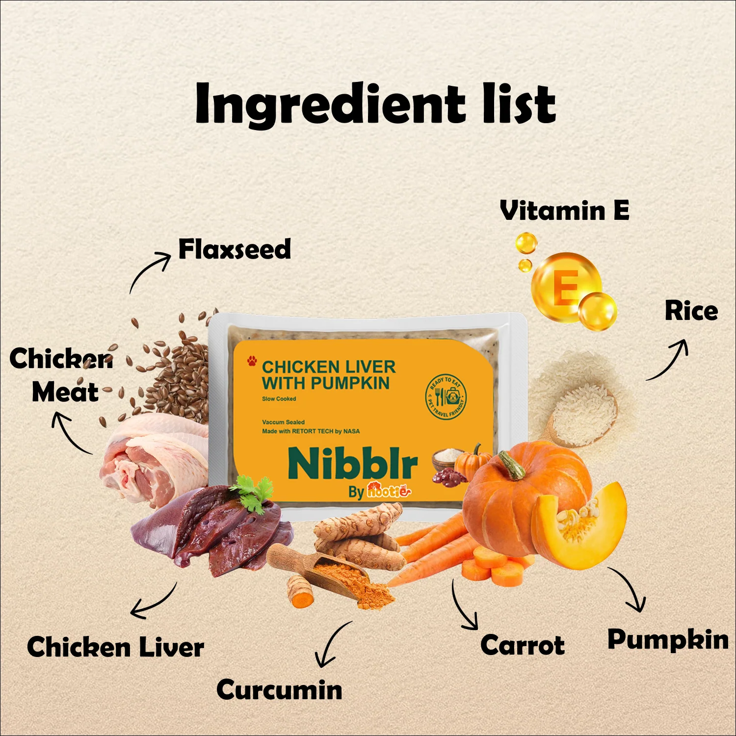 Nibblr By Nootie Wholesome Chicken Liver with Pumpkin Ready to Eat Meal Dog Wet Food - Image 3