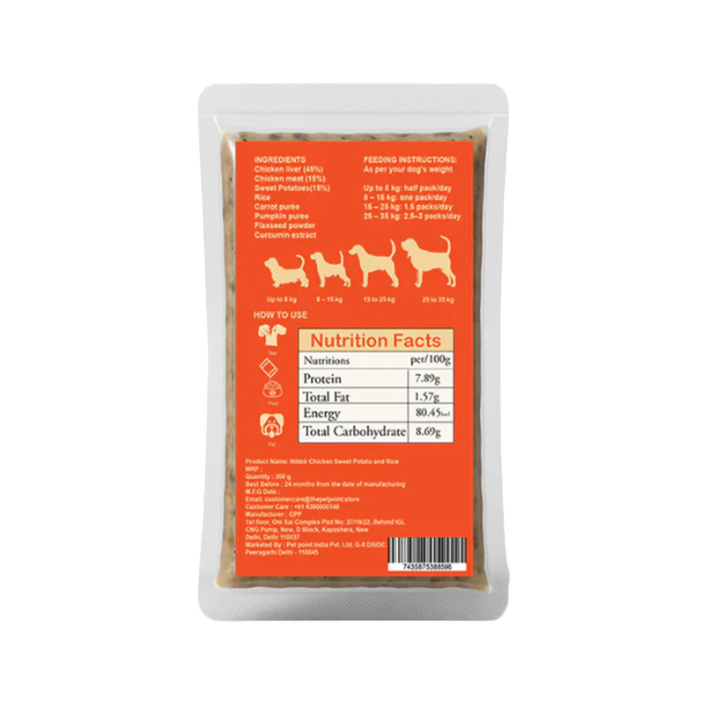 Nibblr By Nootie Wholesome Chicken Sweet Potato & Rice Ready to Eat Meal Dog Wet Food - Image 8
