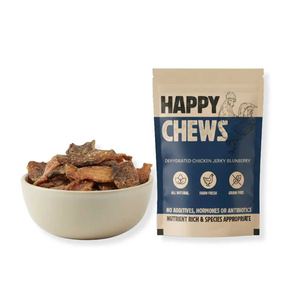 Nootie Happy Chew Dehydrated Blueberry Flavoured Chicken Jerky Dog Treat - Image 2