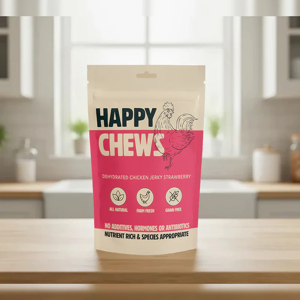 Nootie Happy Chew Dehydrated Strawberry Flavoured Chicken Jerky Dog Treat - Image 7