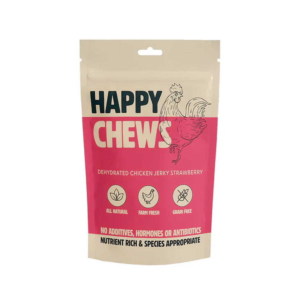 Nootie Happy Chew Dehydrated Strawberry Flavoured Chicken Jerky Dog Treat - Image 8