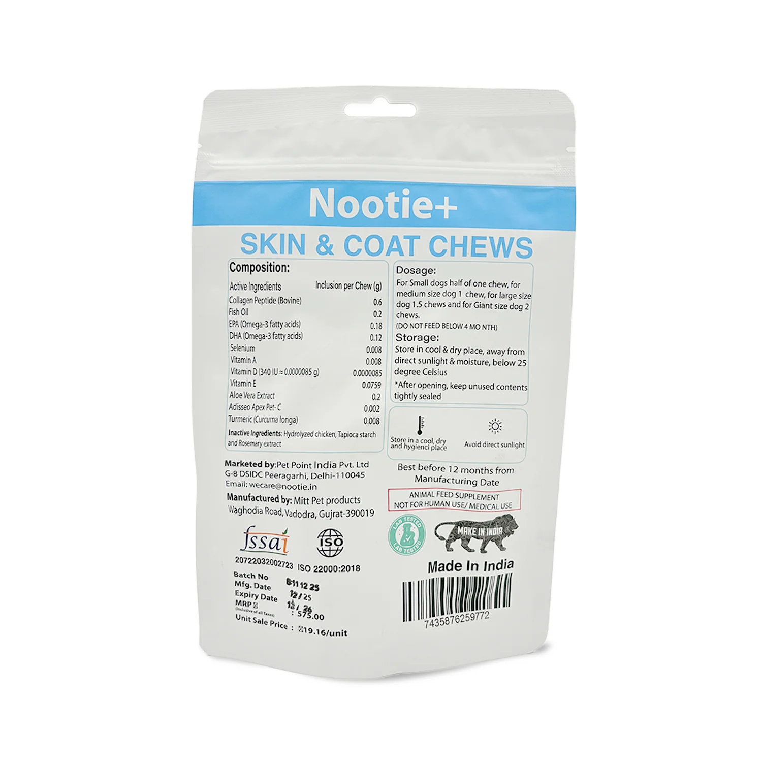Nootie+ Omega Rich Skin & Coat Support Chews Supplement for Dogs - Image 9