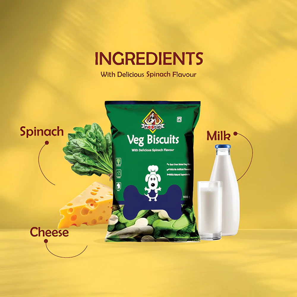 Nootie Spinach & Cheese Flavour Veg Biscuits Adult Dog Treats - Image 4