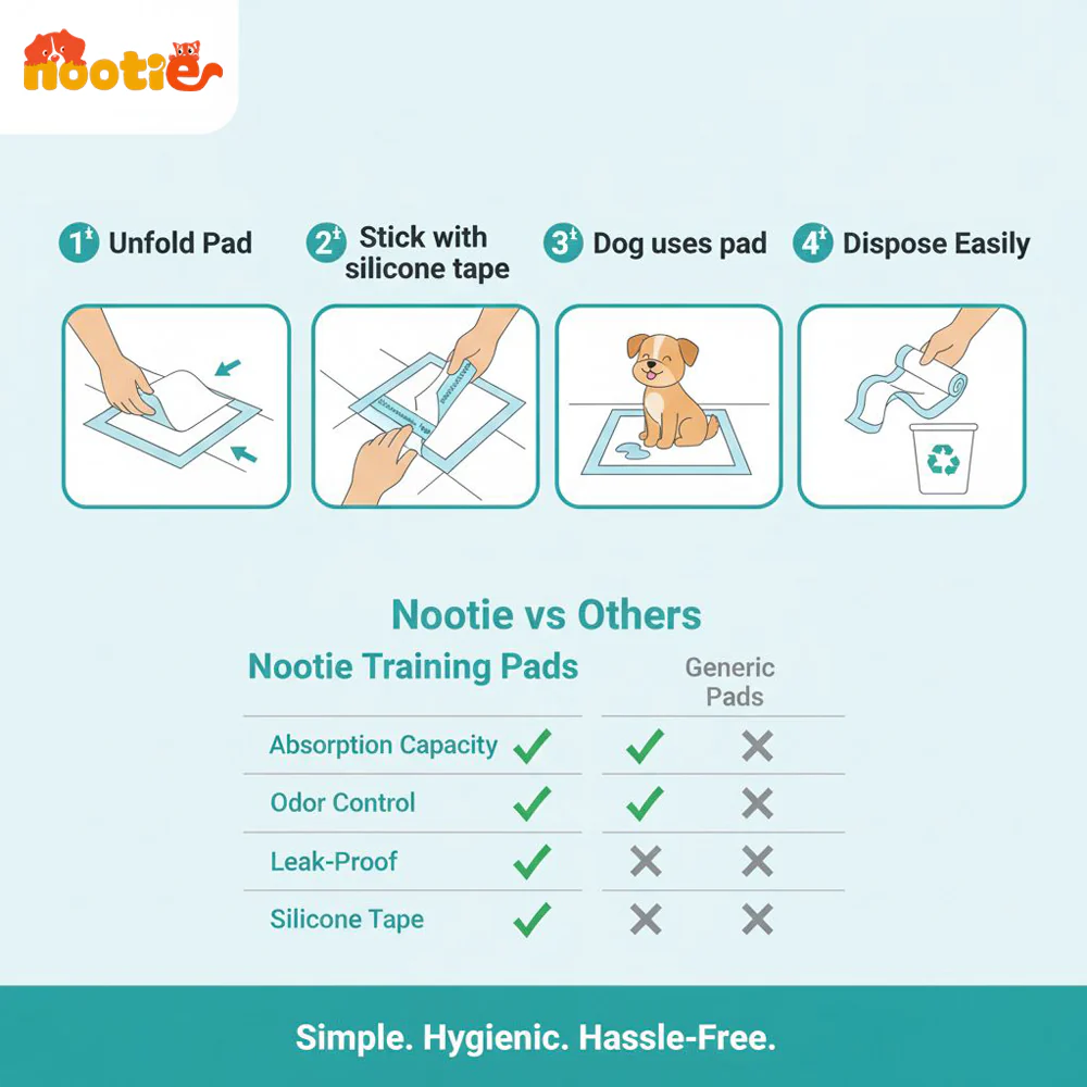 Nootie Super Absorbent, Leak-Proof Training Pads for Puppy & Adult Dogs (60x45cm) - Image 4