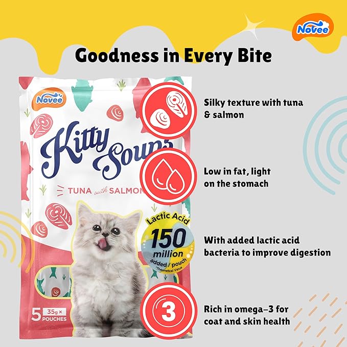 Novee Kitty Tuna with Salmon Soup Cat Treats - Image 5