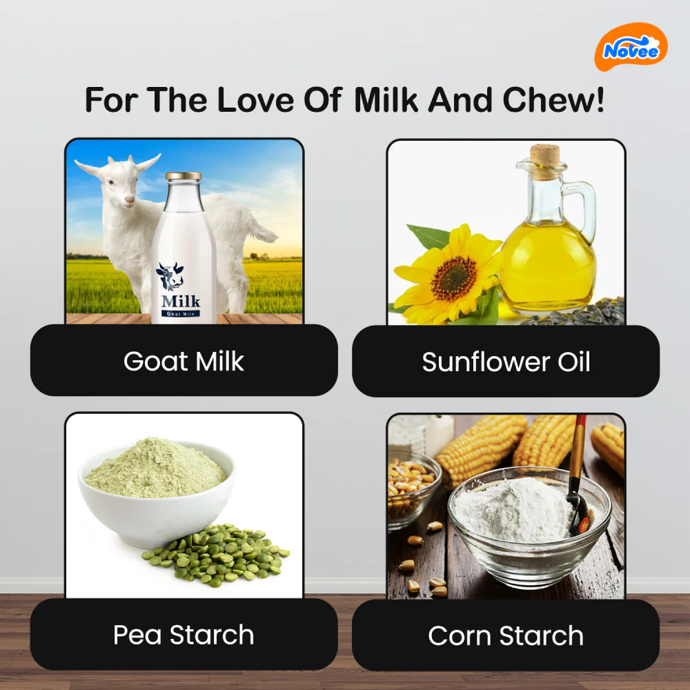 Novee Milky Chew Goat Milk Mini Bone Treats for Dogs - Image 2