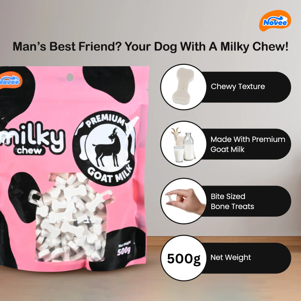 Novee Milky Chew Goat Milk Mini Bone Treats for Dogs - Image 4