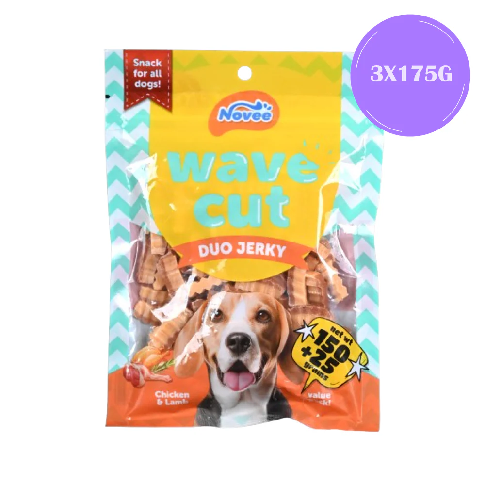 Novee Wave Cut Duo Chicken and Lamb Jerky Treats for Dogs - Image 8