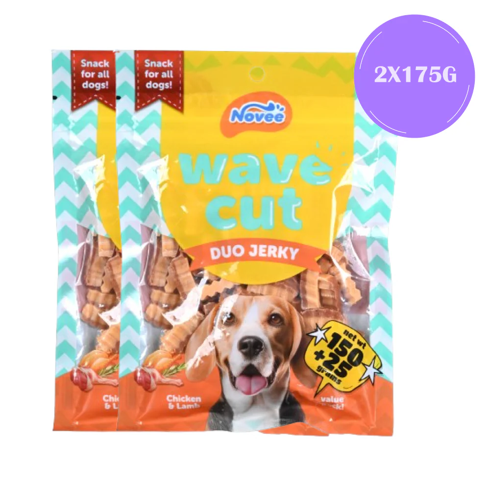 Novee Wave Cut Duo Chicken and Lamb Jerky Treats for Dogs - Image 9