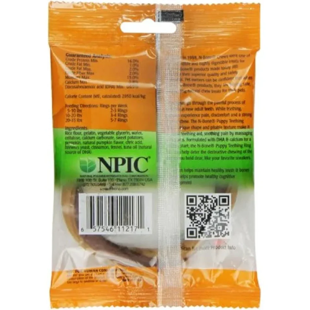 NPIC Pumpkin Flavour Puppy Teething Ring Dog Treats - Image 2